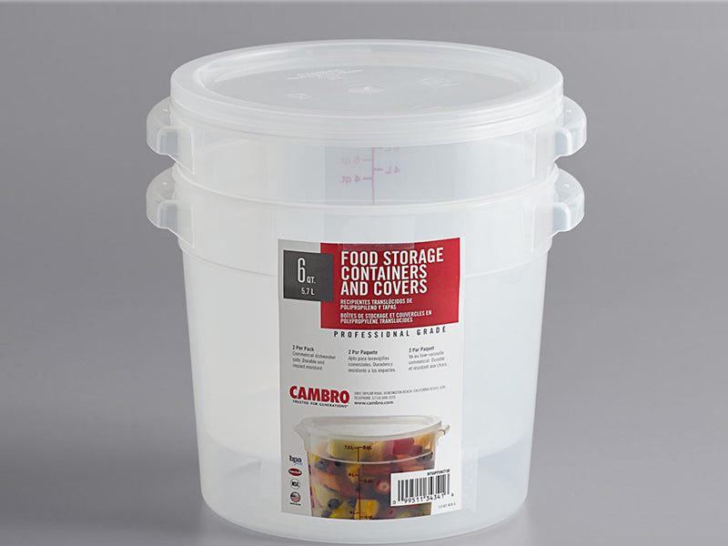 Cambro 6 qt. Food Storage Containers and Covers 2 ct. Set EACH