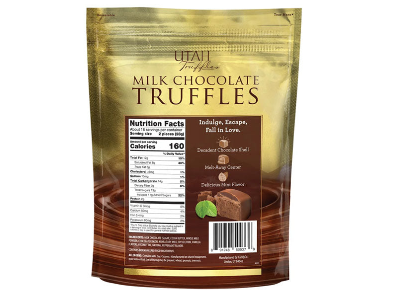 Utah Truffles Milk Chocolate Mint Truffles, 32 ct. bag EACH