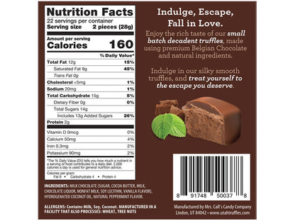 Utah Truffles Milk Chocolate Mint Truffles, 32 ct. bag EACH