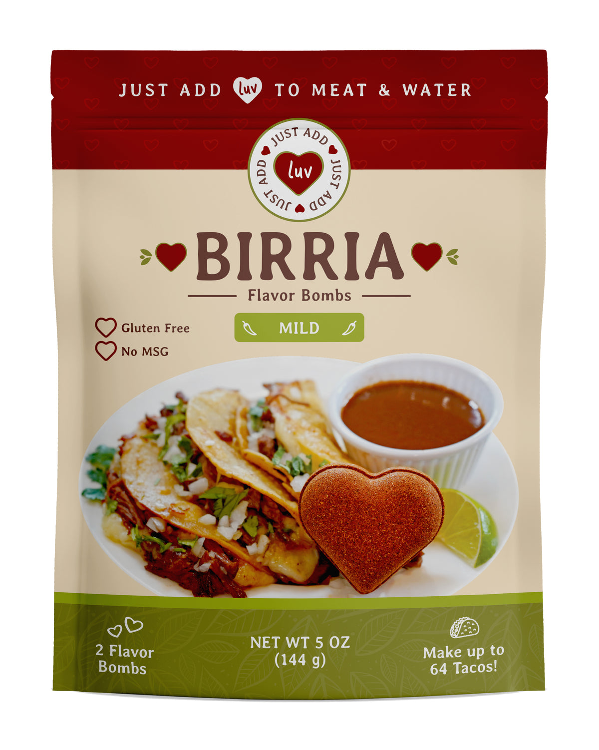 Just Add Luv Birria Flavor Bombs, MILD, 2 ct. / 5 oz. bag EACH