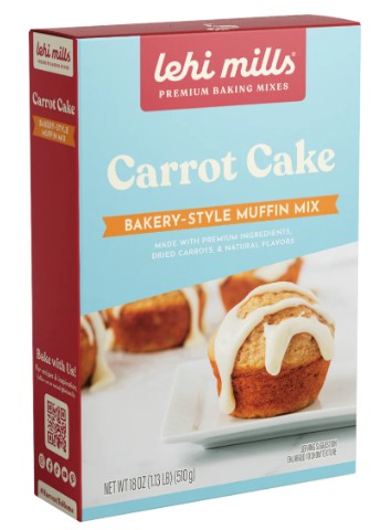 Lehi Mills Carrot Cake Muffin Mix, 18 oz. box EACH