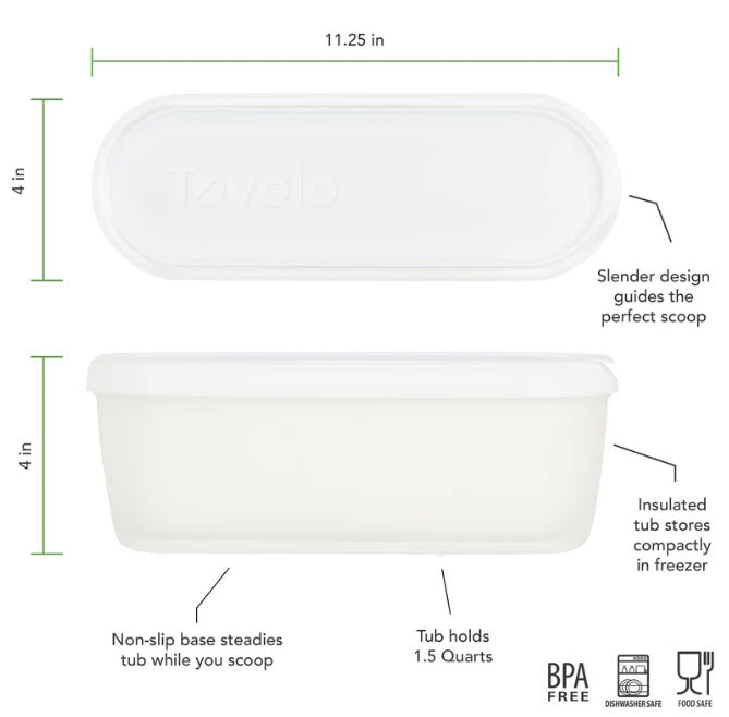 Tovolo Glide-A-Scoop Ice Cream Tub, 1.5 Qt. Tropical Breeze EACH