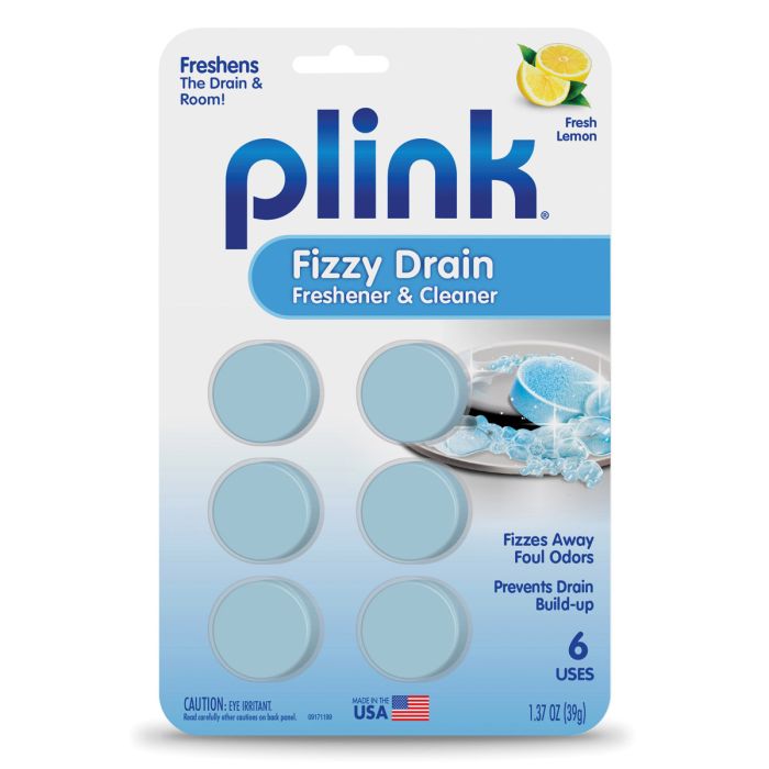 Plink Fizzy Drain Freshener & Cleaner, Fresh Lemon, 6 Uses EACH