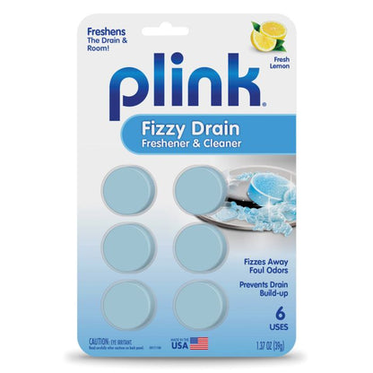 Plink Fizzy Drain Freshener & Cleaner, Fresh Lemon, 6 Uses EACH