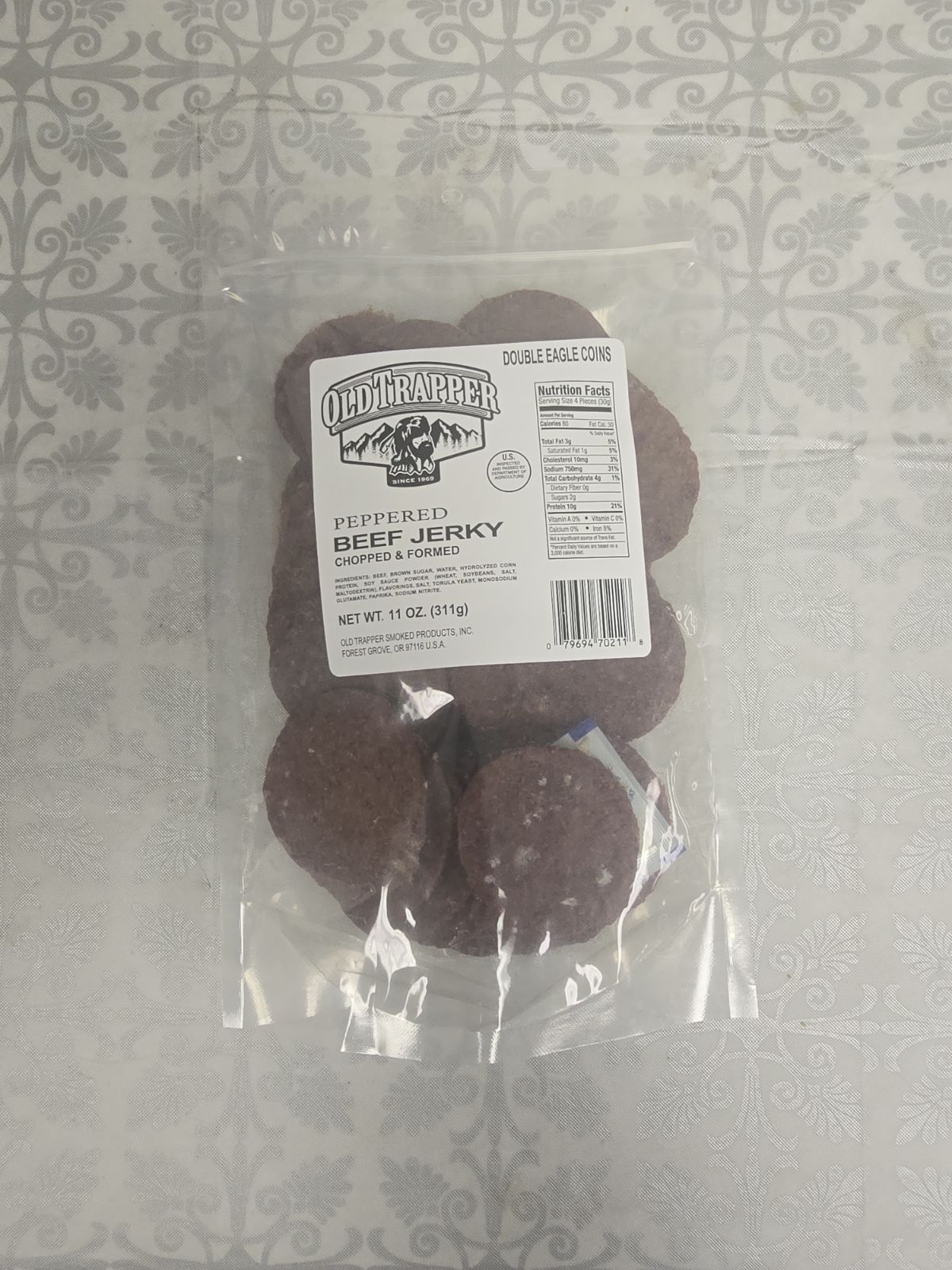 Old Trapper Peppered Double Eagle Beef Jerky 11 oz. bag EACH