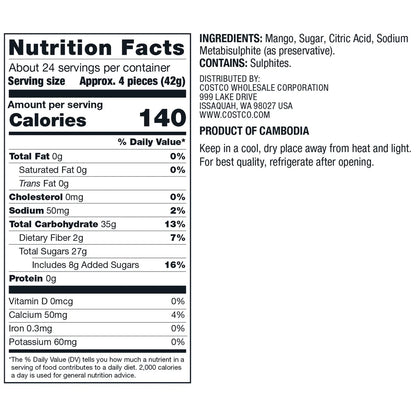 Kirkland Signature Sweetened Mangoes, 35 oz. bag EACH