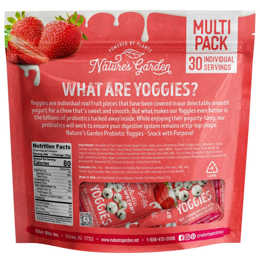 Nature's Garden Probiotic Yoggies, Strawberry, 0.7 oz, 30 ct EACH